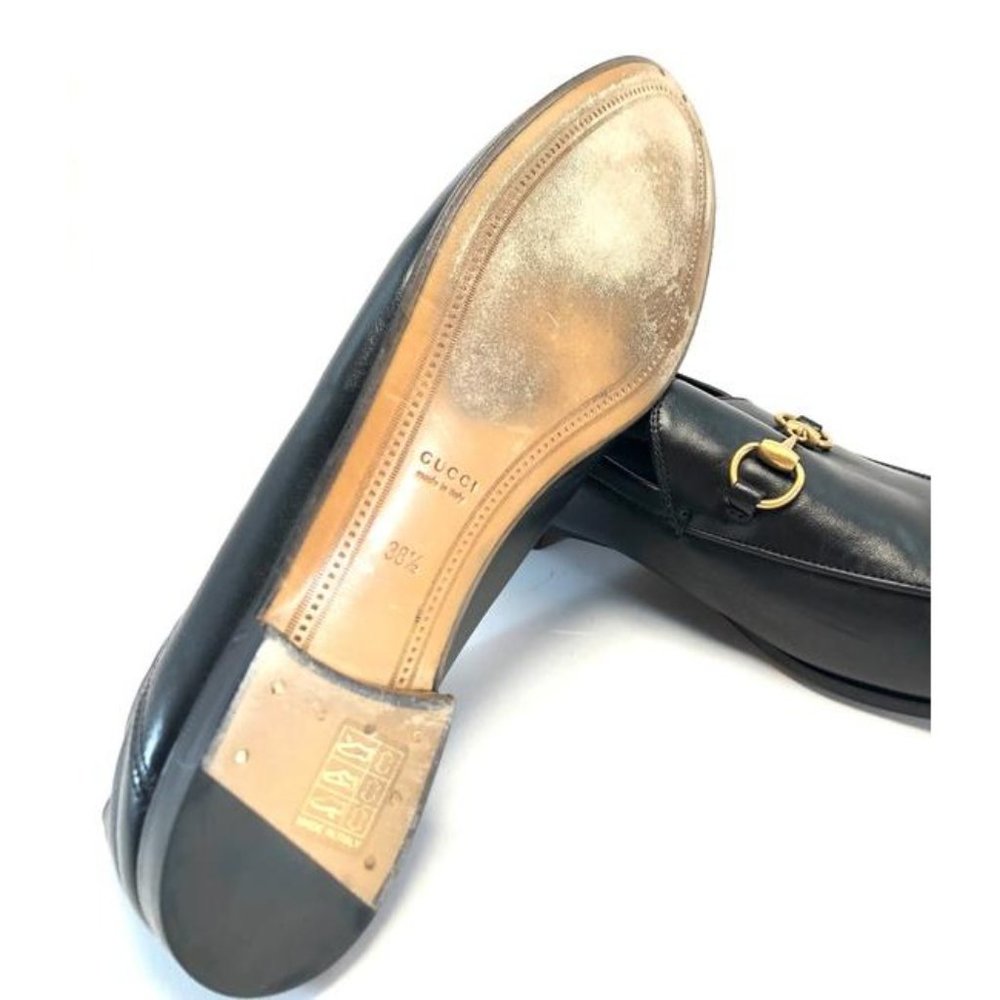 GUCCI Black Horsebit Brixton Leather Loafers Flats Size EU:38.5 - Picture 7 of 11